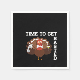 Guardanapo De Papel Funny Turkey Time To Get Basted Thanksgiving