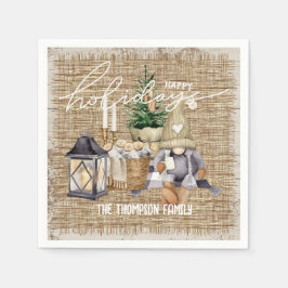 Guardanapo De Papel Fúria festiva moderna caserna natal