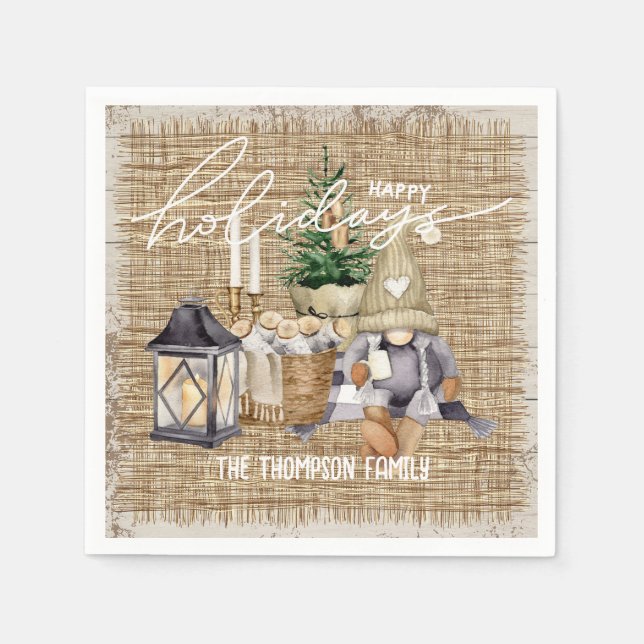 Guardanapo De Papel Fúria festiva moderna caserna natal (Frente)