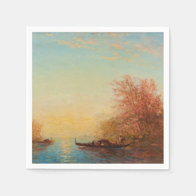 Guardanapo De Papel Fusine, Environs De Venise - Félix Ziem (Frente)