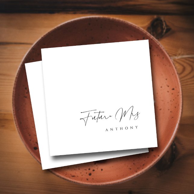 Guardanapo De Papel Futura Noiva Elegante | Chá de Noiva com Letra Man (Elegant Future Mrs _ Hand Lettered Bridal Shower Napkin)