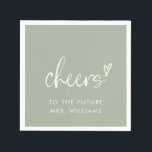 Guardanapo De Papel Futuro Chá de Noiva da Sra. Sage Green<br><div class="desc">Guardanapos de Chá de Noiva Boho Sage Green para a Futura Sra.</div>