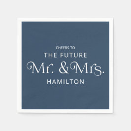 Guardanapo De Papel Futuro Sr. e Sra. Festa de noivado Blue