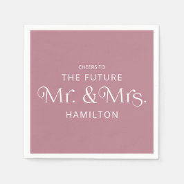 Guardanapo De Papel Futuro Sr e Sra Festa de Noivado Pó Rosa Desbotado