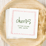 Guardanapo De Papel Futuro, Sra. Chá de panela de Diversão Francesa.<br><div class="desc">Futuro Chá de panela Rosa Francês e Diversão Verde Anima Napkins Noivado Celebrações Decorações</div>