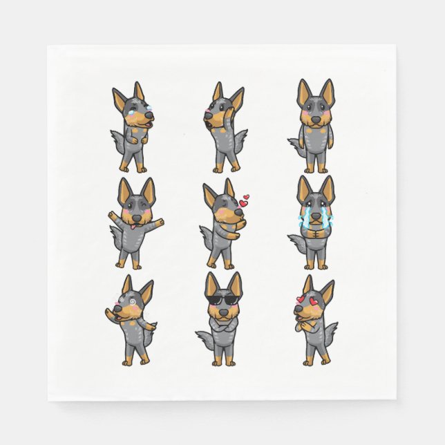 Guardanapo De Papel Gado Australiano Kawaii Emoticon (Frente)