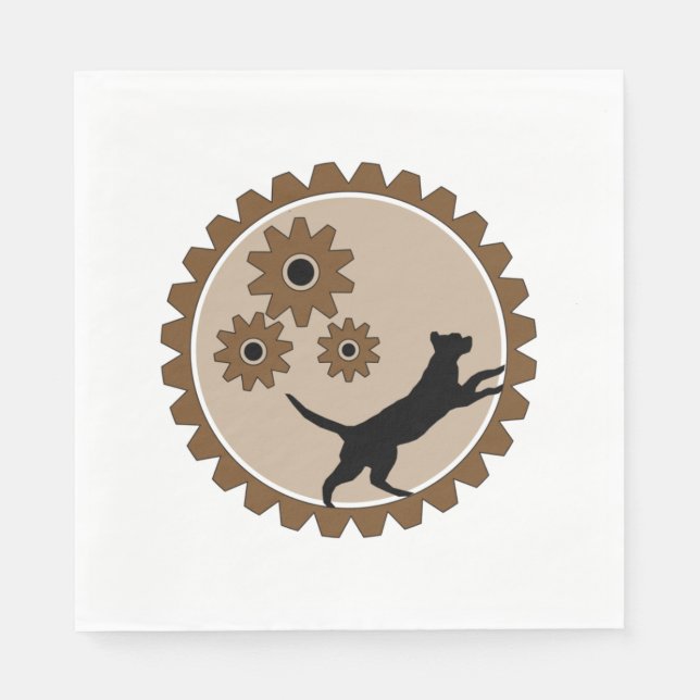 Guardanapo De Papel gaiola movida a cães com rodas (Frente)