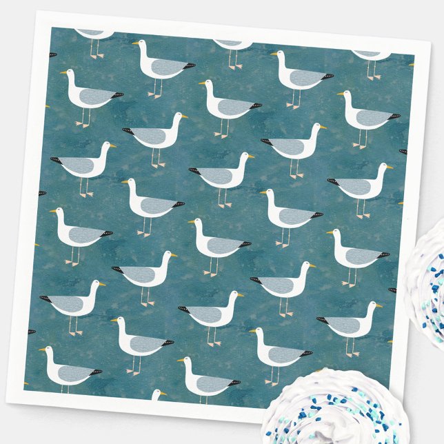 Guardanapo De Papel Gaivota (Fun nautical seagull party paper napkins)