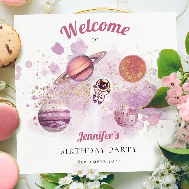 Guardanapo De Papel Galáxia de Planetas Fogueiros, Raparigas Rosa do E (Criador carregado)