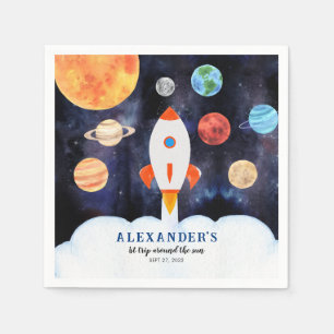 Guardanapo De Papel Galáxia Planetas Espaciais Exteriores Aniversário