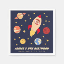 Galáxia Stars Birthday Boy Photo Space Rocket