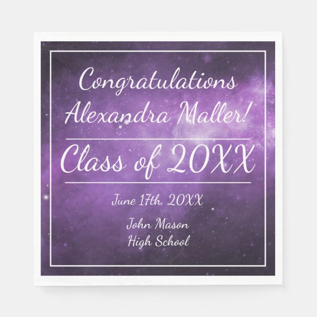 Guardanapo De Papel Galáxias Roxas Papel para Formatação Espacial Exte (Frente)