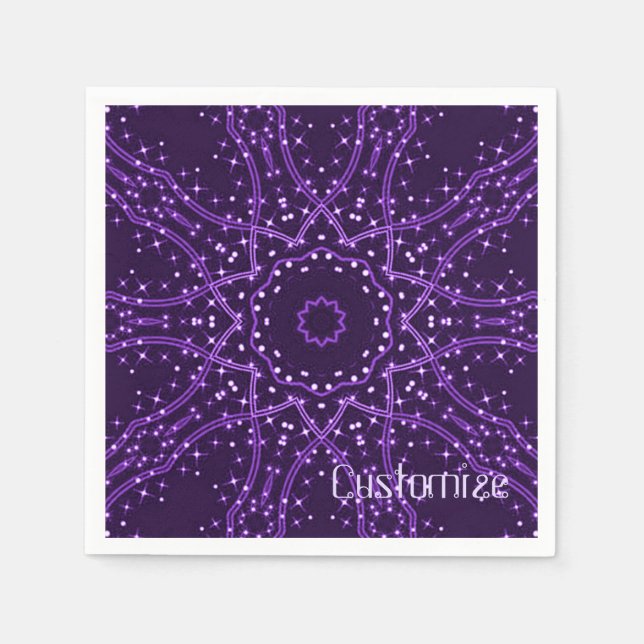 Guardanapo De Papel Galáxias Roxas Stars Napkins (Frente)