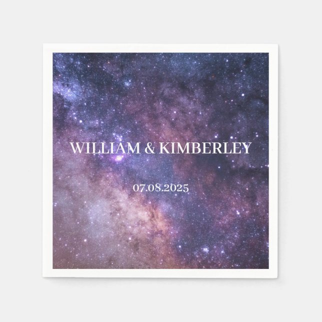 Guardanapo De Papel Galaxy Celestial Conselheira Céu Elegante Casament (Frente)