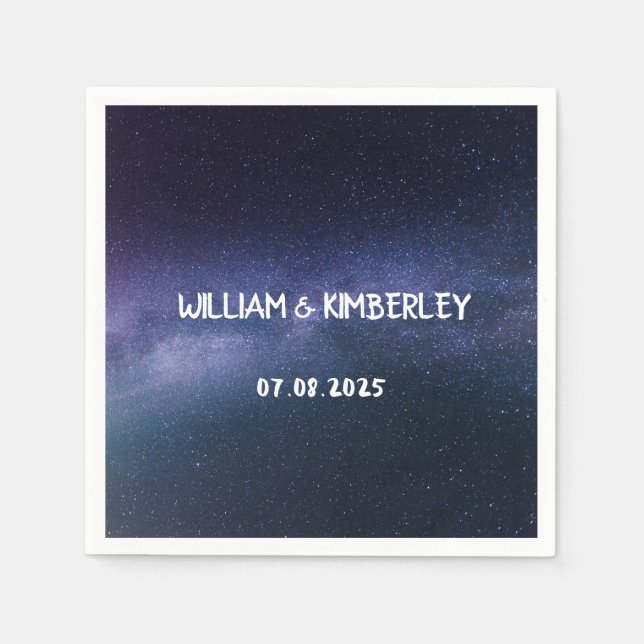 Guardanapo De Papel Galaxy Starry Night Celestial Stars Weding Paper (Frente)