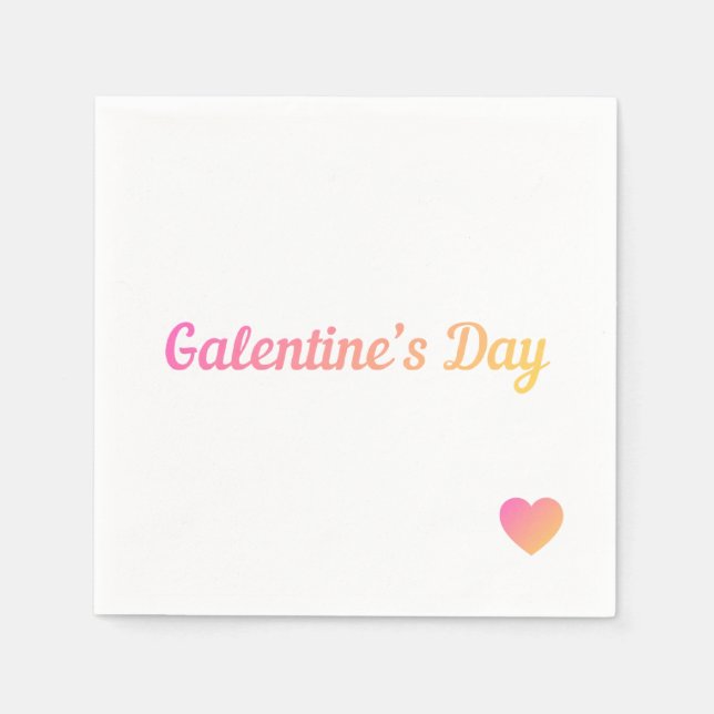 Guardanapo De Papel Galentines Day Pink Ombre Party (Frente)