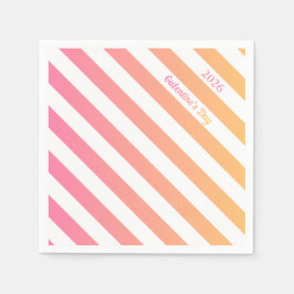 Guardanapo De Papel Galentines Day Pink Ombre Party Customize