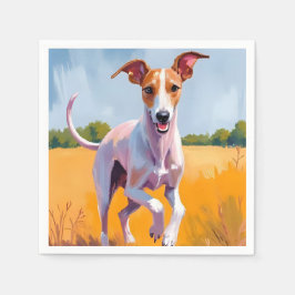 Guardanapo De Papel Galgo Italiano | Pintura em Aquarela de Cachorro
