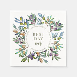 Guardanapo De Papel Galhos da oliveira Elegante Casamento italiano da