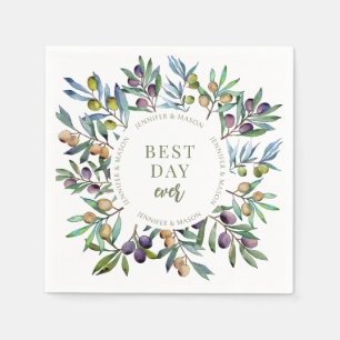 Guardanapo De Papel Galhos da oliveira Elegante Casamento italiano da