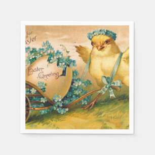 Guardanapo De Papel Galinha-branca-Vintage com Carruagem de Ovo-Pásco