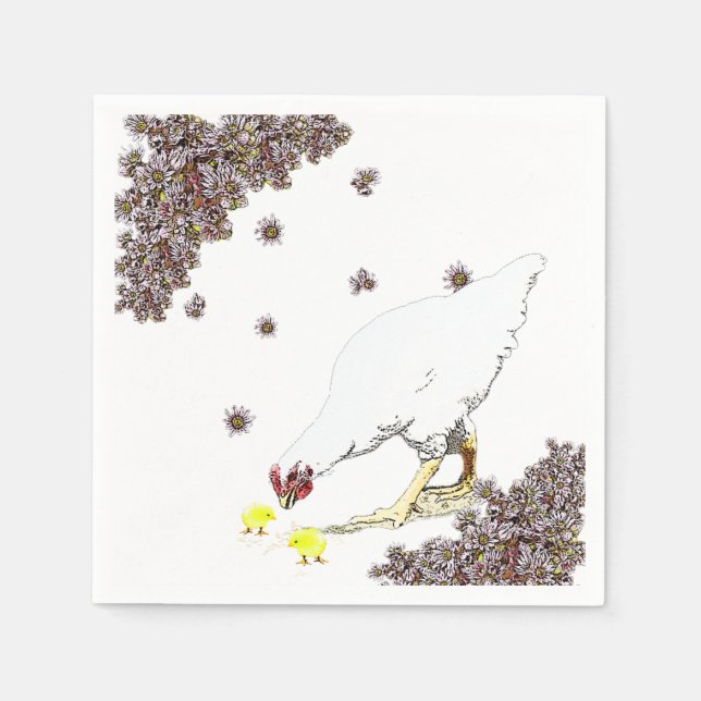 Guardanapo De Papel Galinha e pintinhos (Frente)