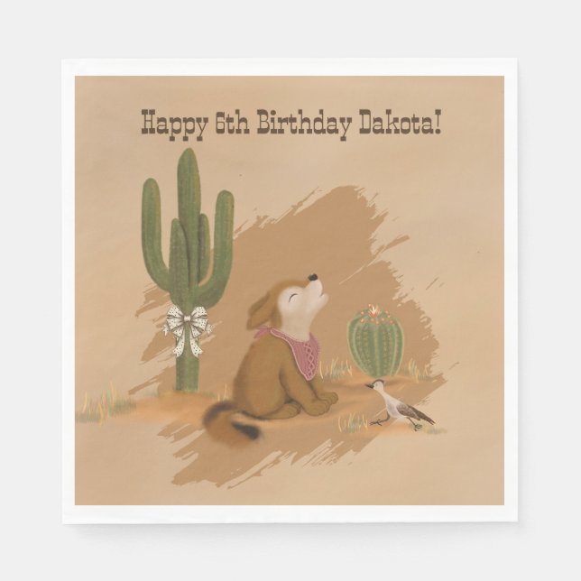 Guardanapo De Papel Galinhas do Deserto Oeste Selvagens (Frente)