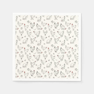 Guardanapo De Papel Galinhas em Tinta