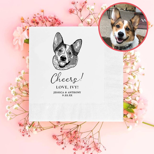 Guardanapo De Papel Galsh Corgi Dog Personalizado Cheers Napkins (Criador carregado)