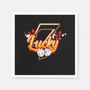 Guardanapo De Papel Gambler Casino Lucky 7 Seven Dice Game Gambling