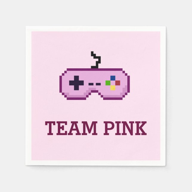 Guardanapo De Papel Gamer Gender Reveing Team - Rosa (Frente)