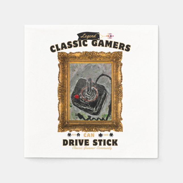 Guardanapo De Papel Gamers Clássicos Festa de aniversário Groovy Visio (Frente)