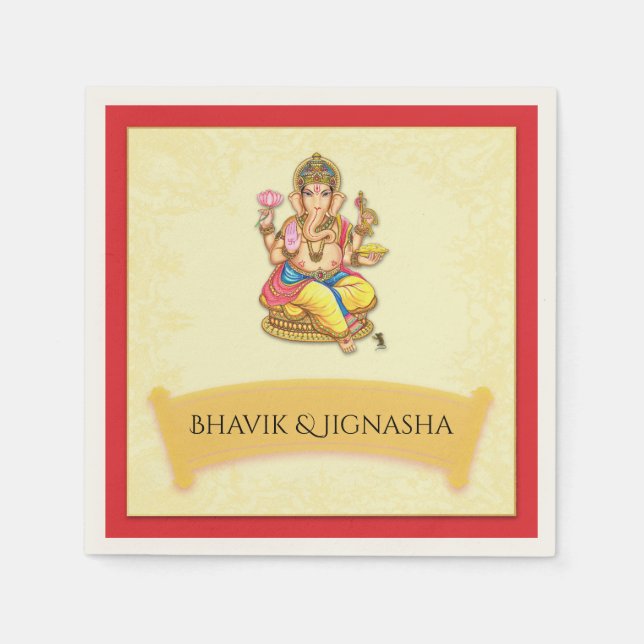 Guardanapo De Papel Ganesha Indian Wedkin Napkin (Frente)