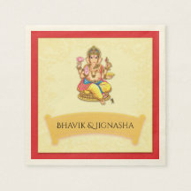 Ganesha Indian Wedkin Napkin