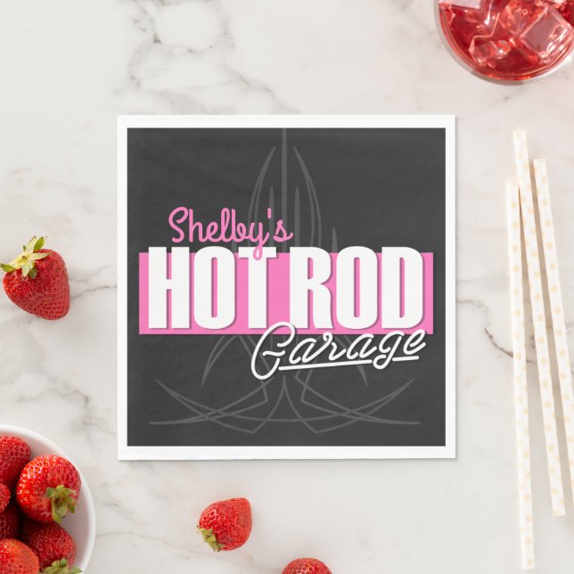 Guardanapo De Papel Garagem de Rod Quente Pinstripes (Insitu)