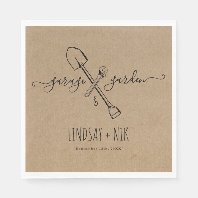 Guardanapo De Papel Garagem e Garden Bridal/Chá de Casal (Frente)
