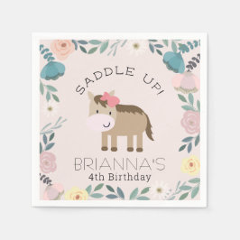 Guardanapo De Papel Garden Horden Girl Birthday Napkins rosa