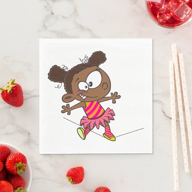 Guardanapo De Papel Garota Andando Uma Tropa De Aperte (Criador carregado)