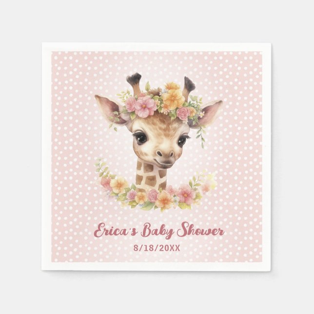 Guardanapo De Papel Garota-Bebê-Gata Selvagem Chá Safari (Frente)