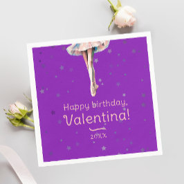 Guardanapo De Papel Garota Bonita Ballerina Dança Rosa Tutu - Estrelas