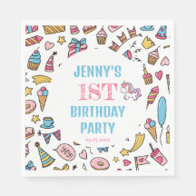 Garota Bonita Unicórnio Qualquer Festa de aniversá