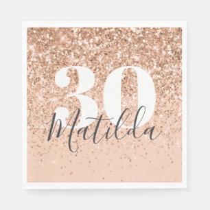 Guardanapo De Papel Garota brilhando moderna aniversário de 30 anos