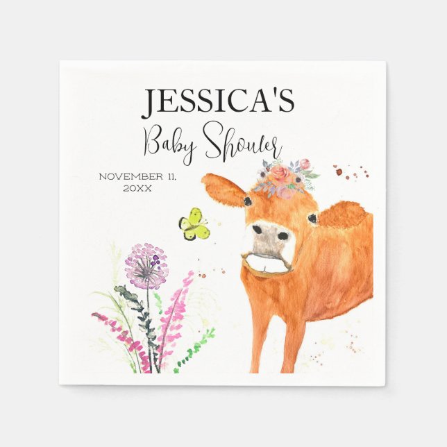 Guardanapo De Papel Garota Chá de fraldas- (Frente)