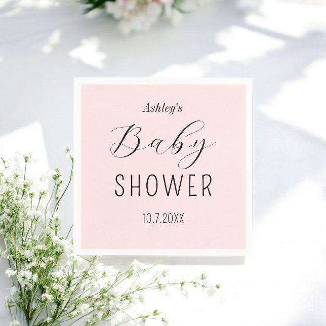 Guardanapo De Papel Garota Chá de fraldas Rosa Elegante Napkin (Criador carregado)