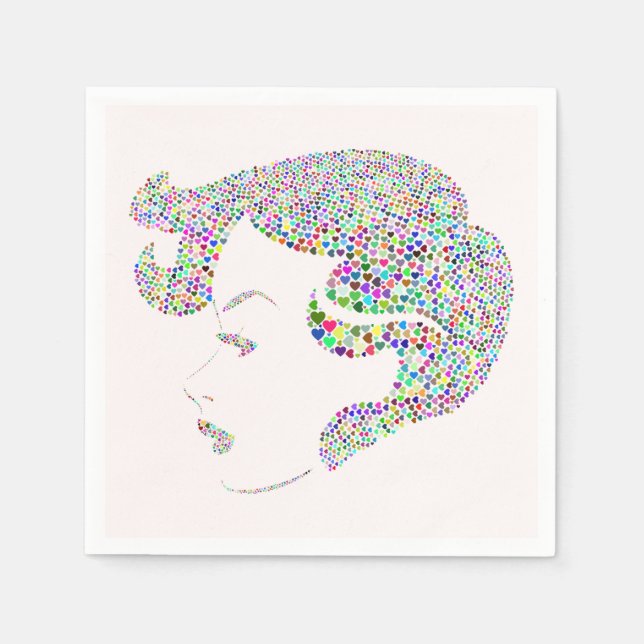 Guardanapo De Papel Garota com coração (Frente)