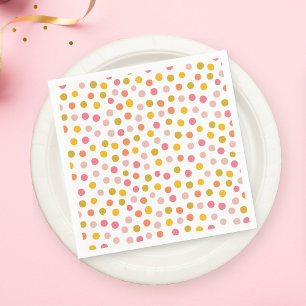 Guardanapo De Papel Garota Cor-de-rosa-rosa Bolinhas amarela