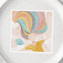 Garota de desenho bonitinha de Watercolor. Fantasi