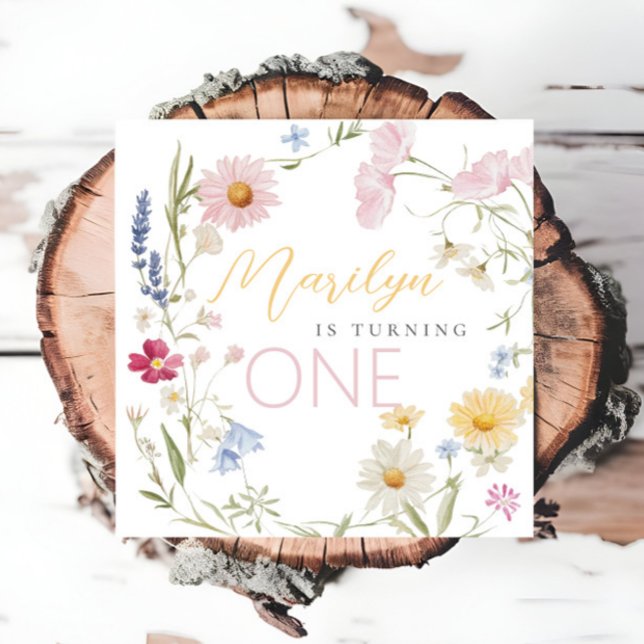 Guardanapo De Papel Garota de Flor Selvagem Transformando um Aniversár (Criador carregado)