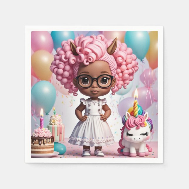 Guardanapo De Papel Garota do Unicórnio (Frente)