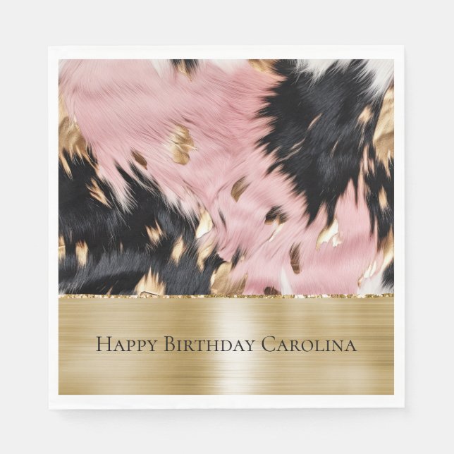 Guardanapo De Papel Garota Dourada Negra Negra Negra Negra Menina Cowh (Frente)